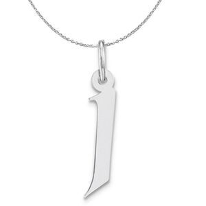 Silver Karlie Collection Block Initial Charm Letter J Necklace - 24 In